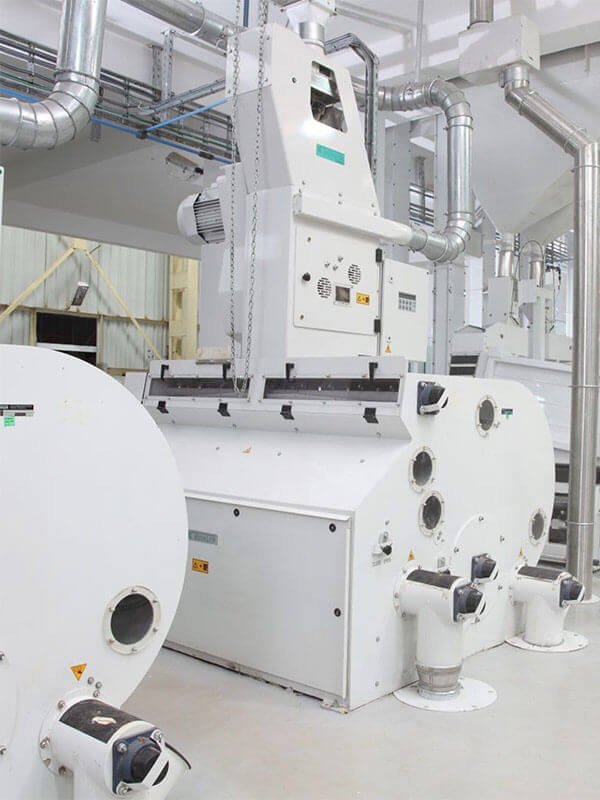 Ultra-modern rice processing machinery at the manufacturing plant